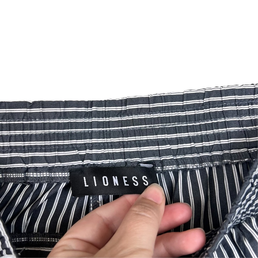 Lioness Navy Blue White Striped Elastic Waist Pajama Pants Small - Picture 4 of 11